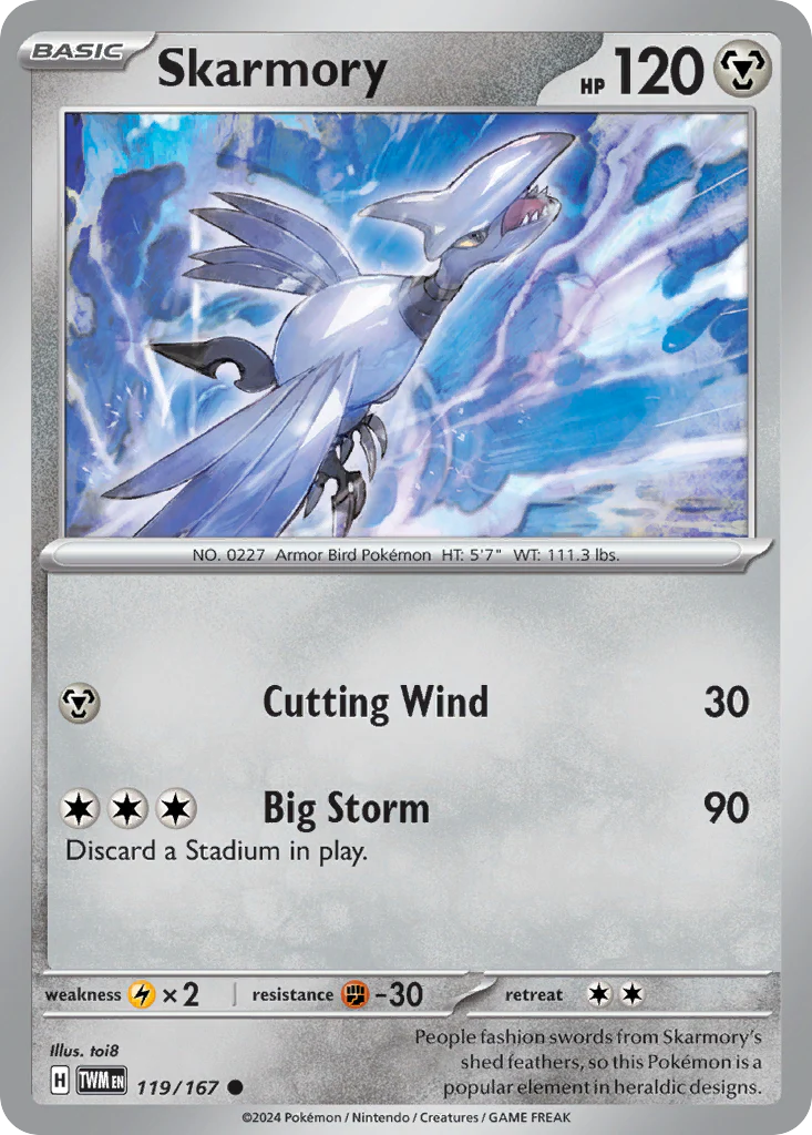Skarmory (119/167) - [Reverse Holo] Twilight Masquerade (TWM)