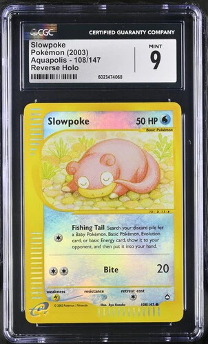 Slowpoke #108 - [Reverse Holo, Graded CGC 9] Aquapolis (AQ)