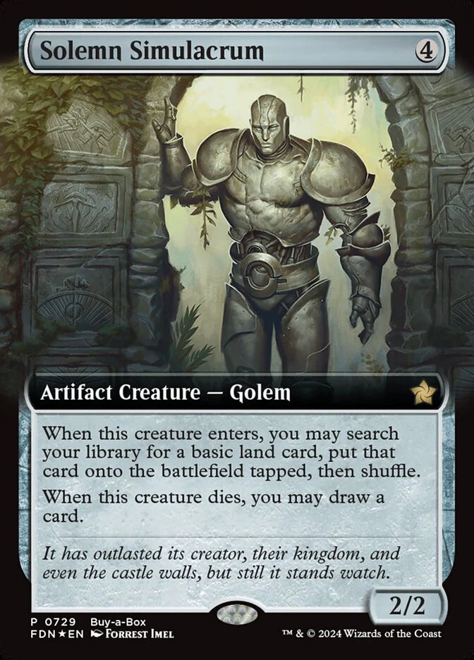 Solemn Simulacrum - [Foil, Extended Art] Foundations (FDN)