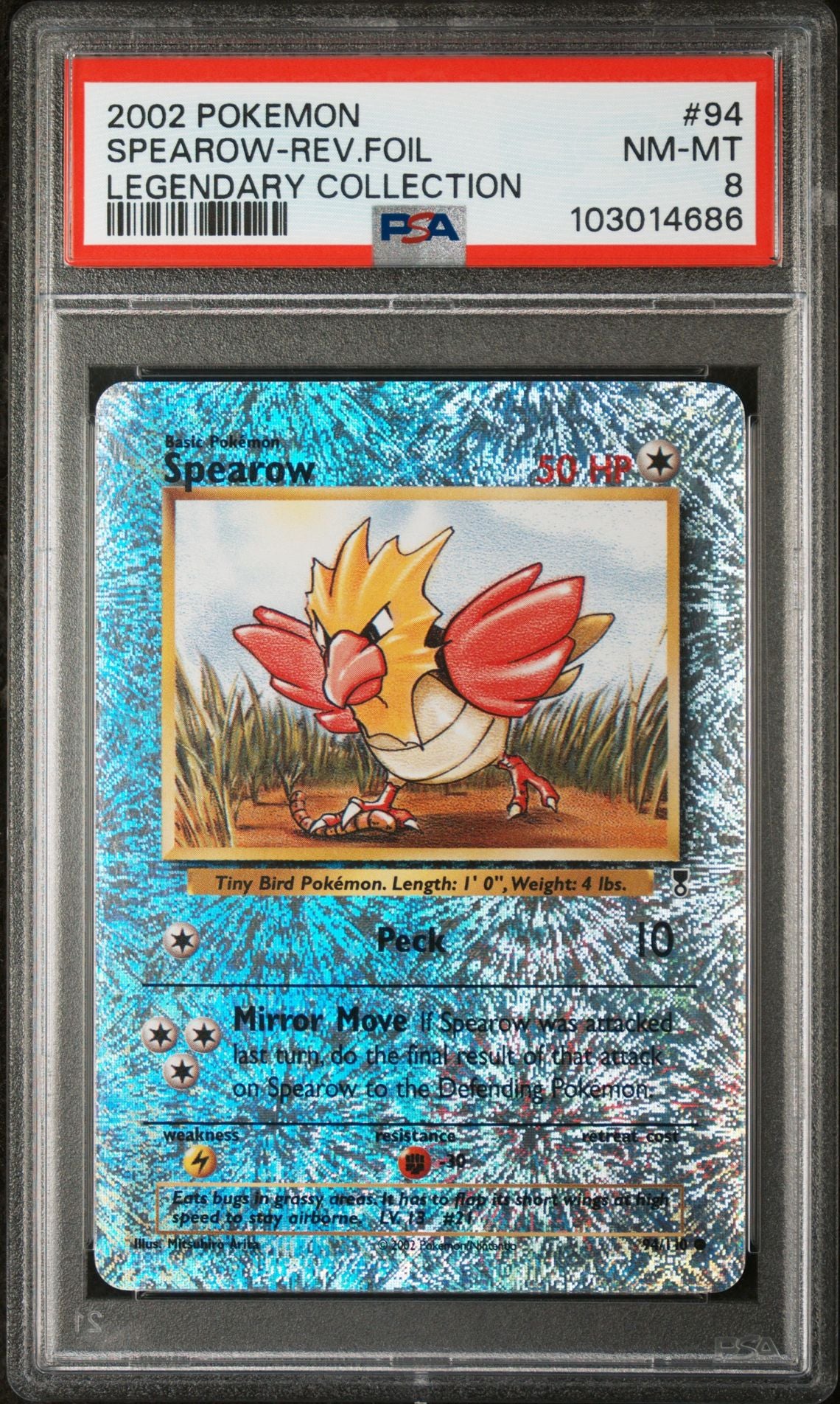 Spearow #94 - [Reverse Holo, Graded PSA 8] Legendary Collection - Image 2