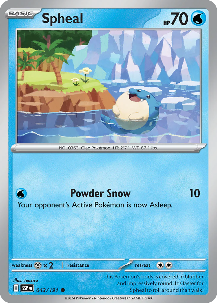 Spheal (43/191) - [Reverse Holo] Surging Sparks (SSP)