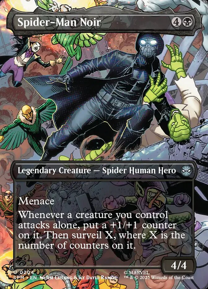 Spider-Man Noir (204) - [Foil, Borderless] Marvel's Spider-Man (SPM)