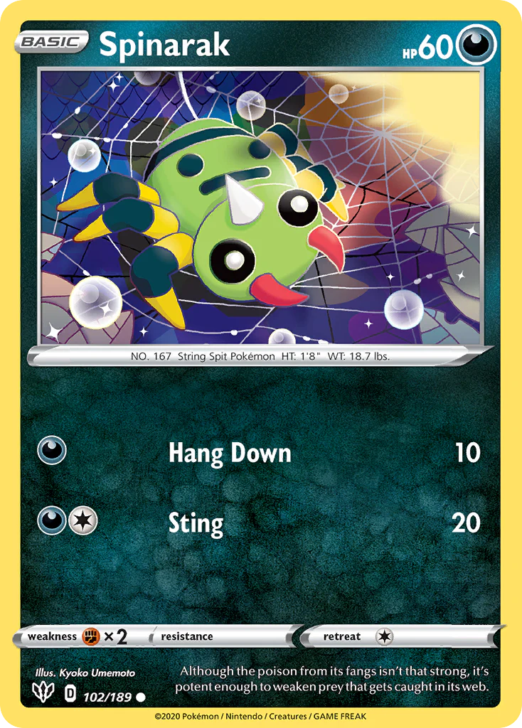 Spinarak (102/189) - [Reverse Holo] Darkness Ablaze (DAA)