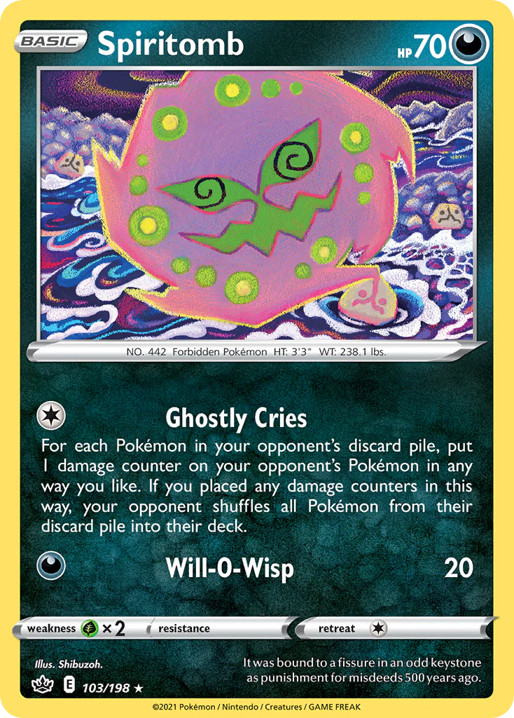 Spiritomb (103/198) - [Reverse Holo] Chilling Reign (CRE)