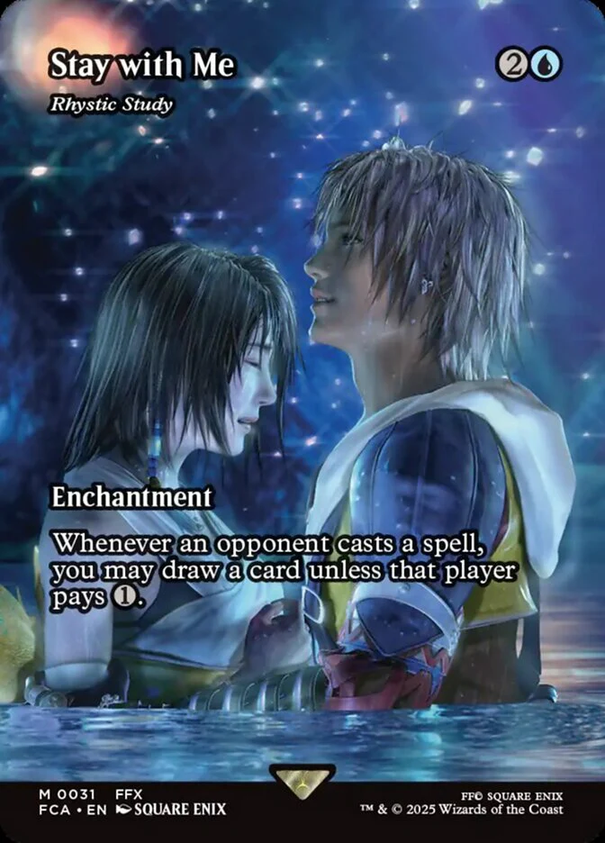 Stay with Me - Rhystic Study (31) - [Foil, Borderless] Final Fantasy: Through the Ages (FCA)