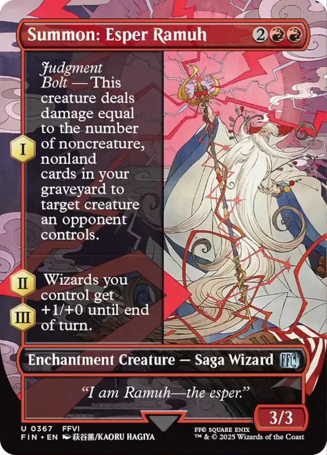 Summon: Esper Ramuh (367) - [Foil, Borderless] Final Fantasy (FIN)