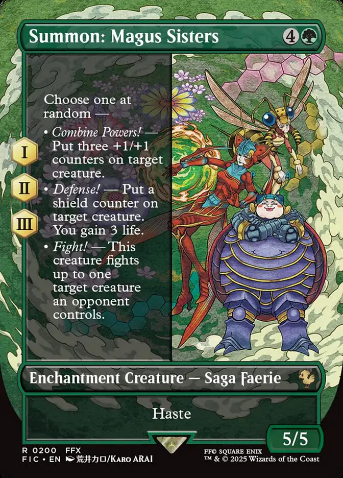 Summon: Magus Sisters (200) - [Foil, Borderless] Final Fantasy Commander (FIC)