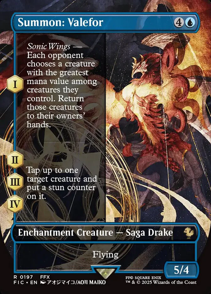 Summon: Valefor (197) - [Foil, Borderless] Final Fantasy Commander (FIC)