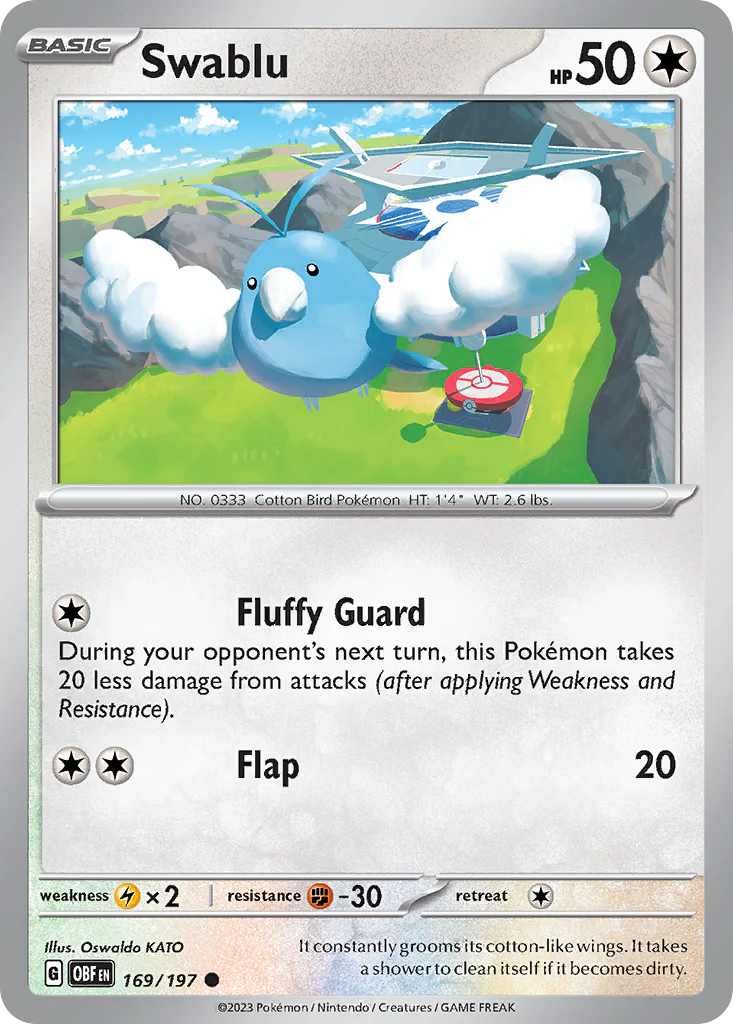 Swablu (169/197) - [Reverse Holo] Obsidian Flames (OBF)
