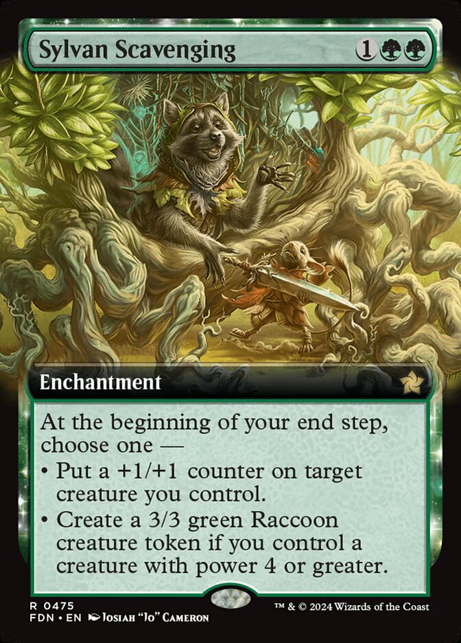 Sylvan Scavenging - [Foil, Extended Art] Foundations (FDN)