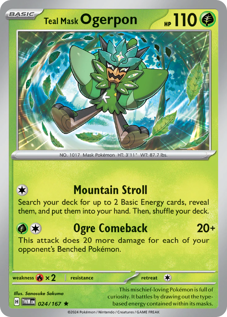 Teal Mask Ogerpon (24/167) - [Holo Foil] Twilight Masquerade (TWM)