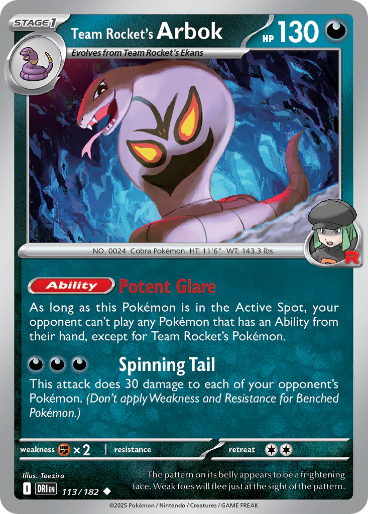 Team Rocket's Arbok (113/182) - Destined Rivals (DRI)