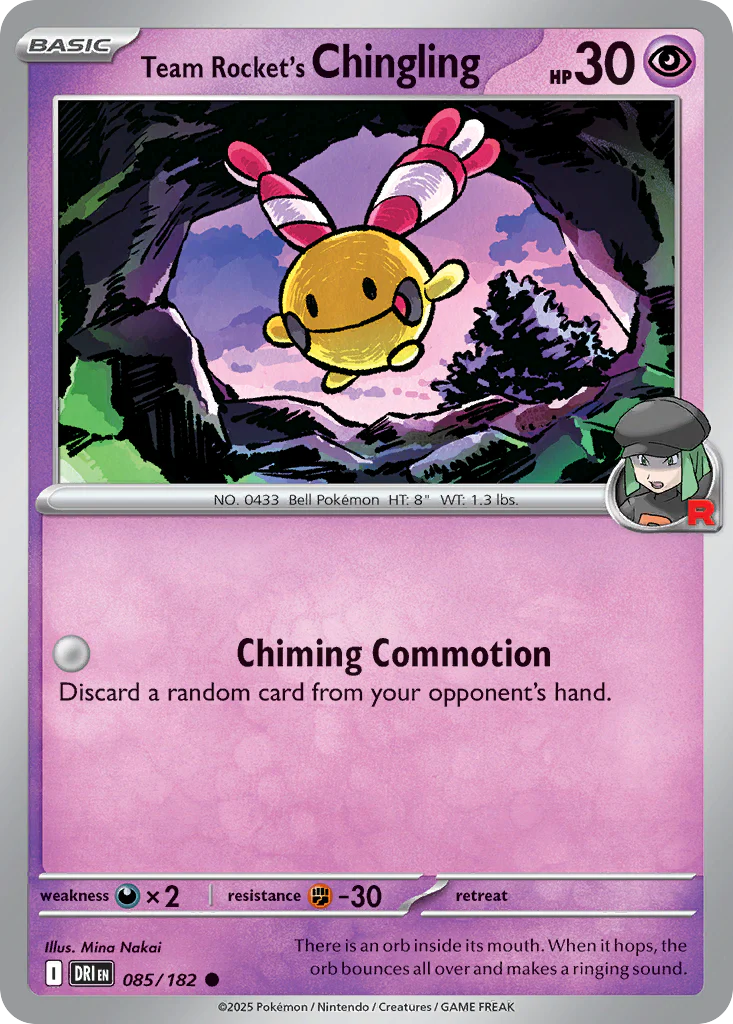 Team Rocket's Chingling (85/182) - [Reverse Holo] Destined Rivals (DRI)