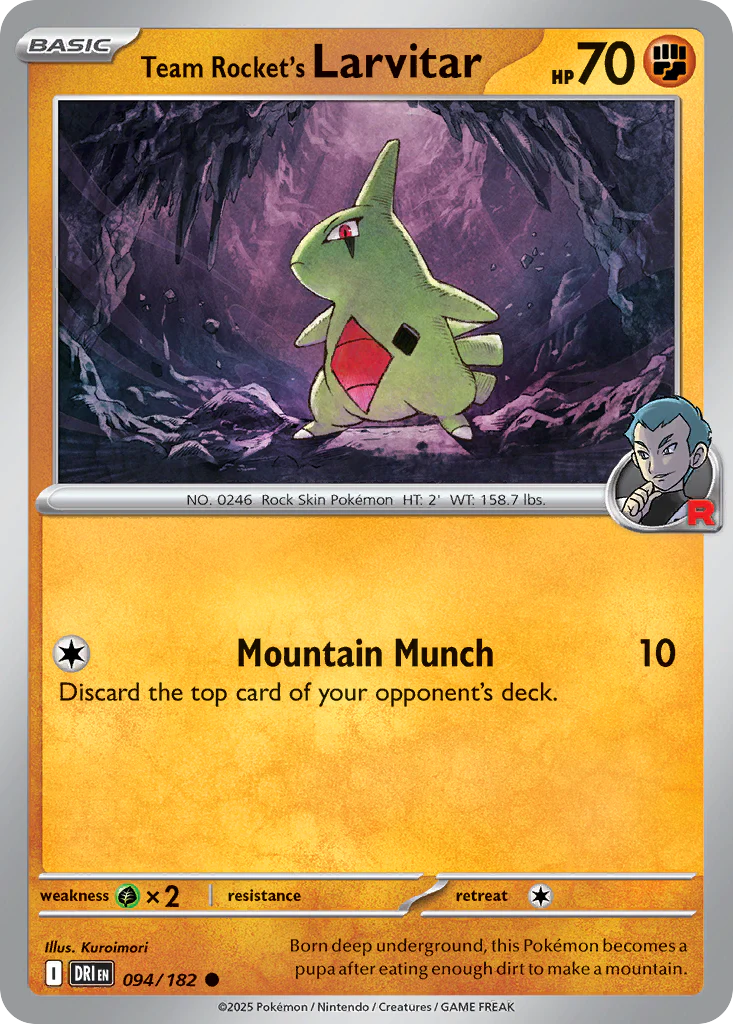 Team Rocket's Larvitar (94/182) - Destined Rivals (DRI)