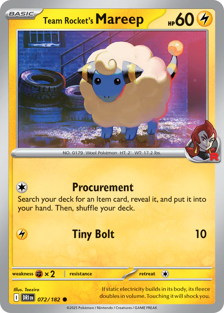 Team Rocket's Mareep (72/182) - Destined Rivals (DRI)