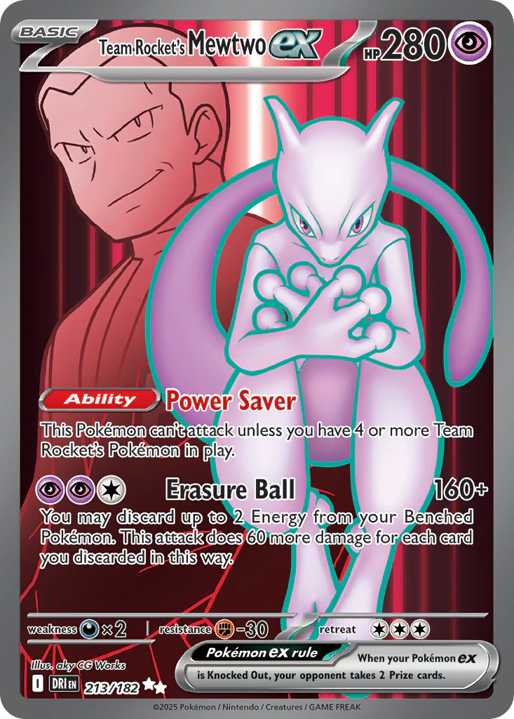 Team Rocket's Mewtwo ex (213/182) - [Full Art] Destined Rivals (DRI)