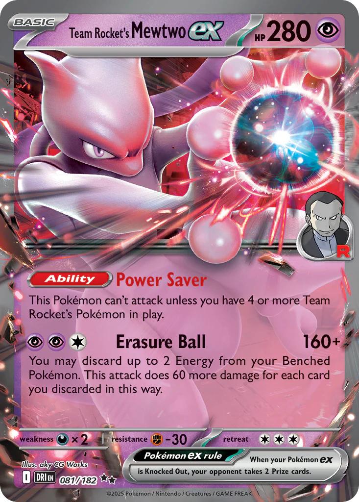 Team Rocket's Mewtwo ex (81/182) - [Holo Foil] Destined Rivals (DRI)