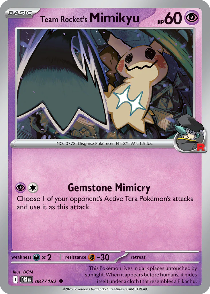 Team Rocket's Mimikyu (87/182) - [Reverse Holo] Destined Rivals (DRI)