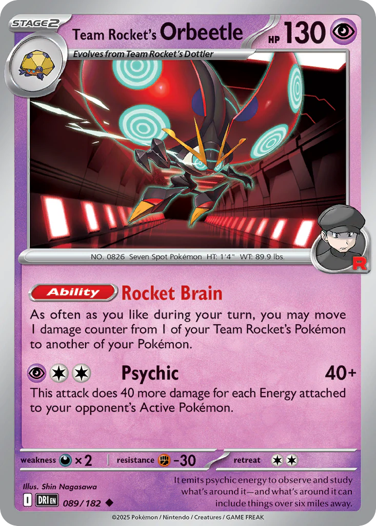 Team Rocket's Orbeetle (89/182) - [Reverse Holo] Destined Rivals (DRI)