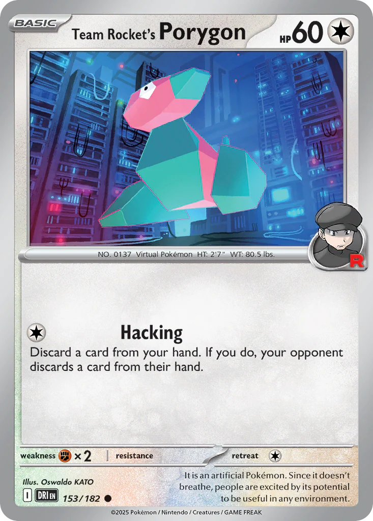 Team Rocket's Porygon (153/182) - [Reverse Holo] Destined Rivals (DRI)