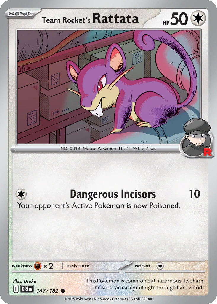 Team Rocket's Rattata (147/182) - Destined Rivals (DRI)