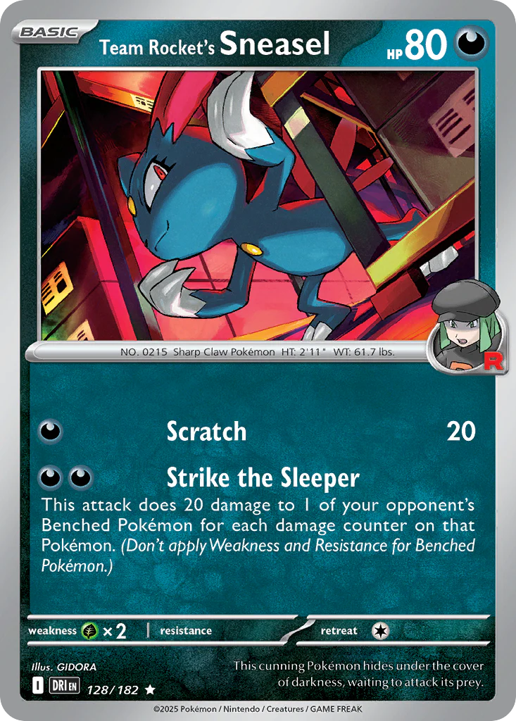 Team Rocket's Sneasel (128/182) - [Holo Foil] Destined Rivals (DRI)