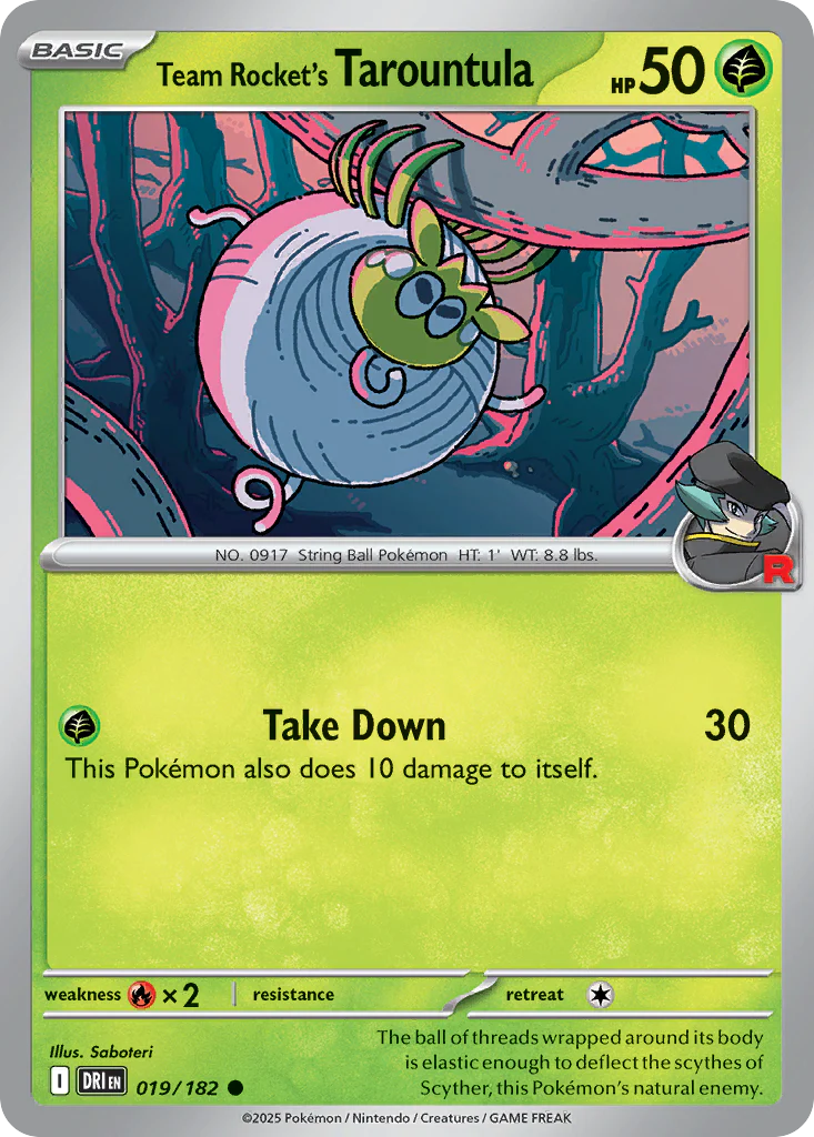Team Rocket's Tarountula (19/182) - [Reverse Holo] Destined Rivals (DRI)