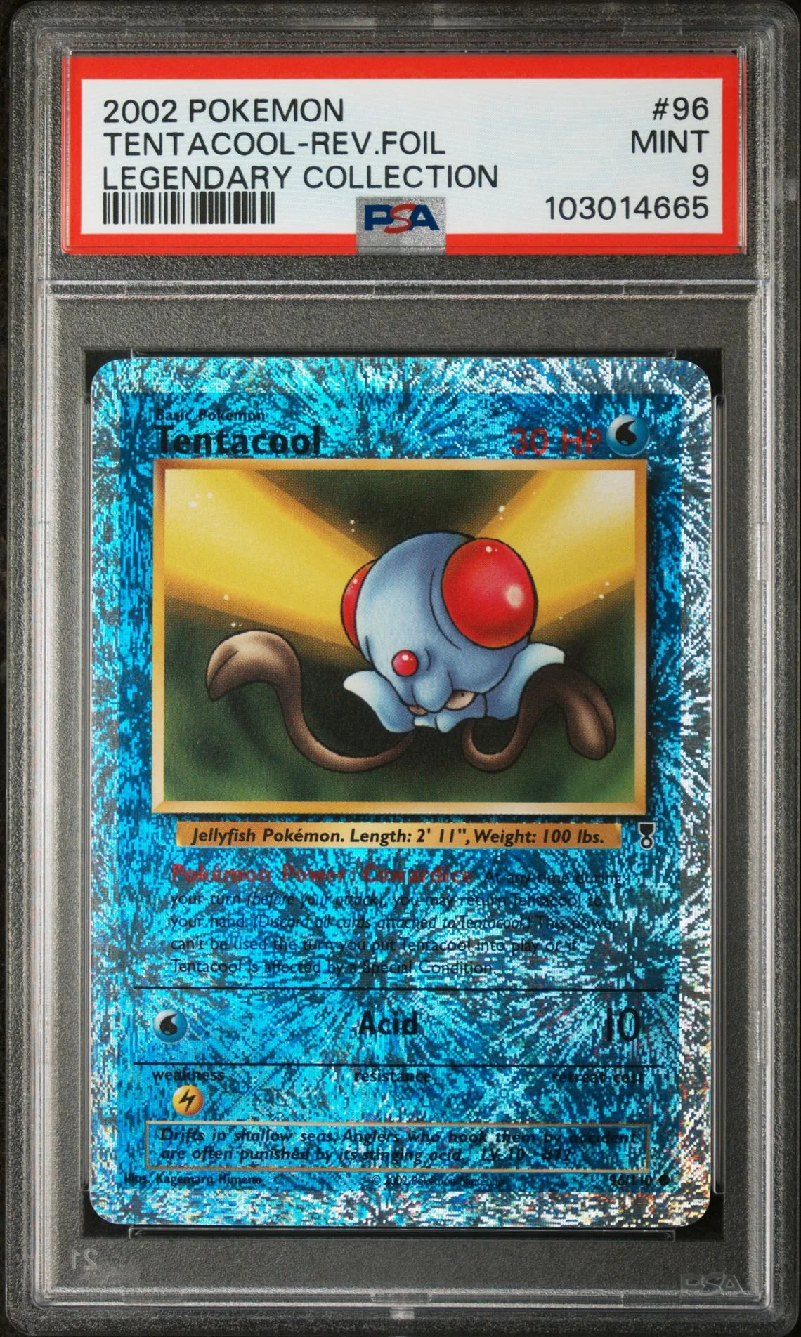 Tentacool #96 - [Reverse Holo, Graded PSA 9] Legendary Collection