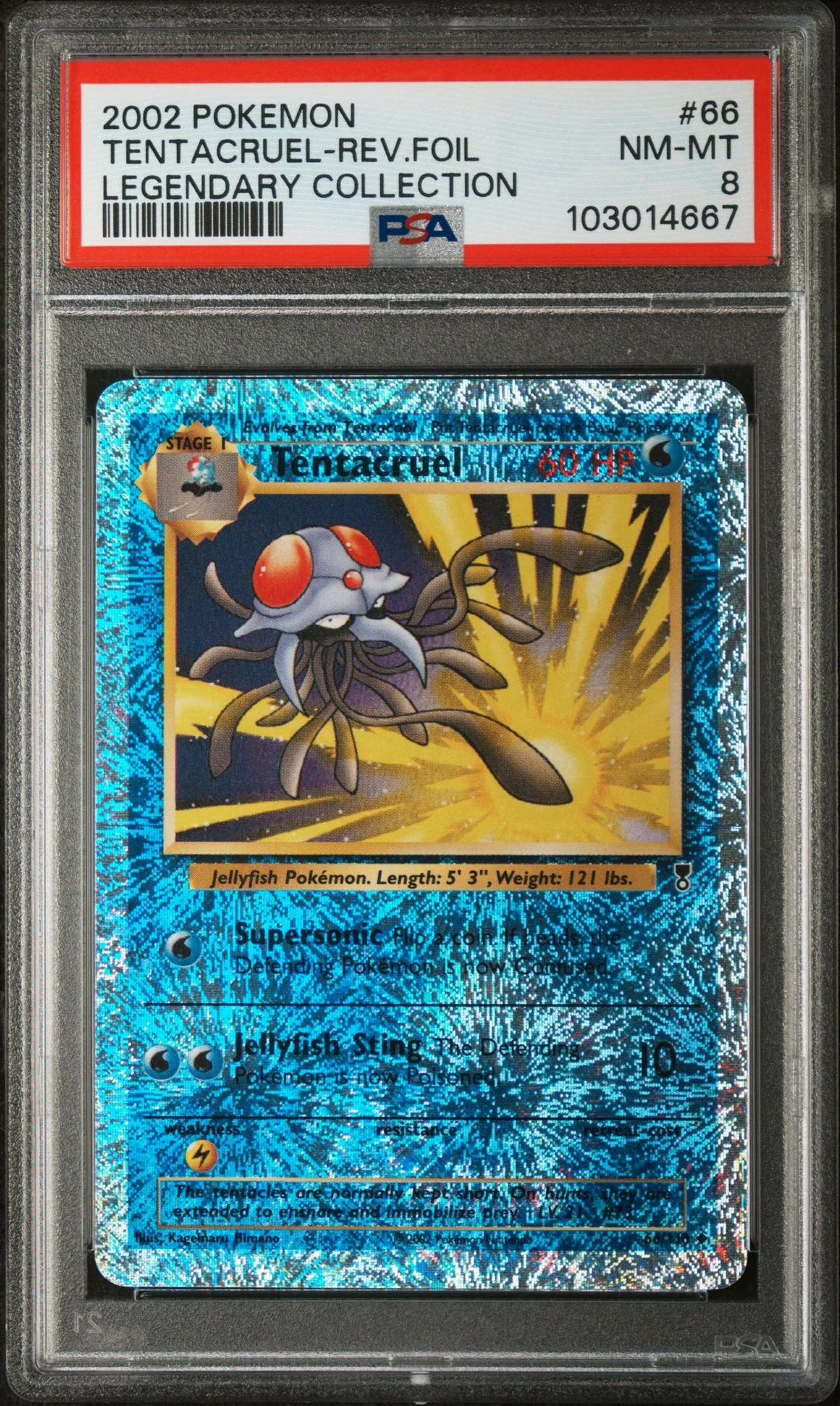 Tentacruel #66 - [Reverse Holo, Graded PSA 8] Legendary Collection