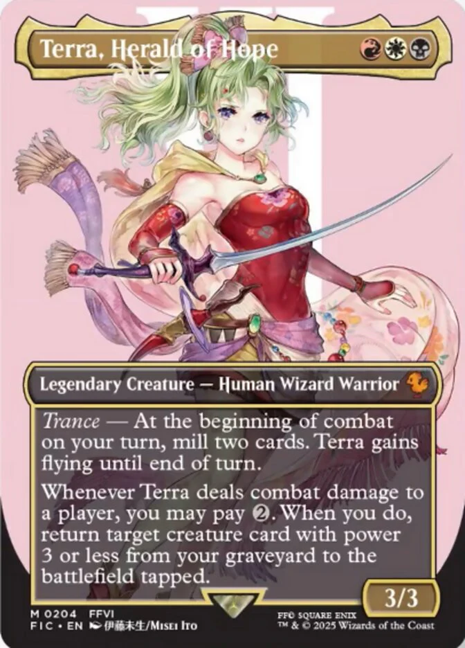 Terra, Herald of Hope (204) - [Foil, Borderless] Final Fantasy Commander (FIC)