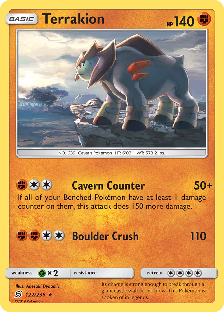 Terrakion (122/236) - [Reverse Holo] Unified Minds (UNM)