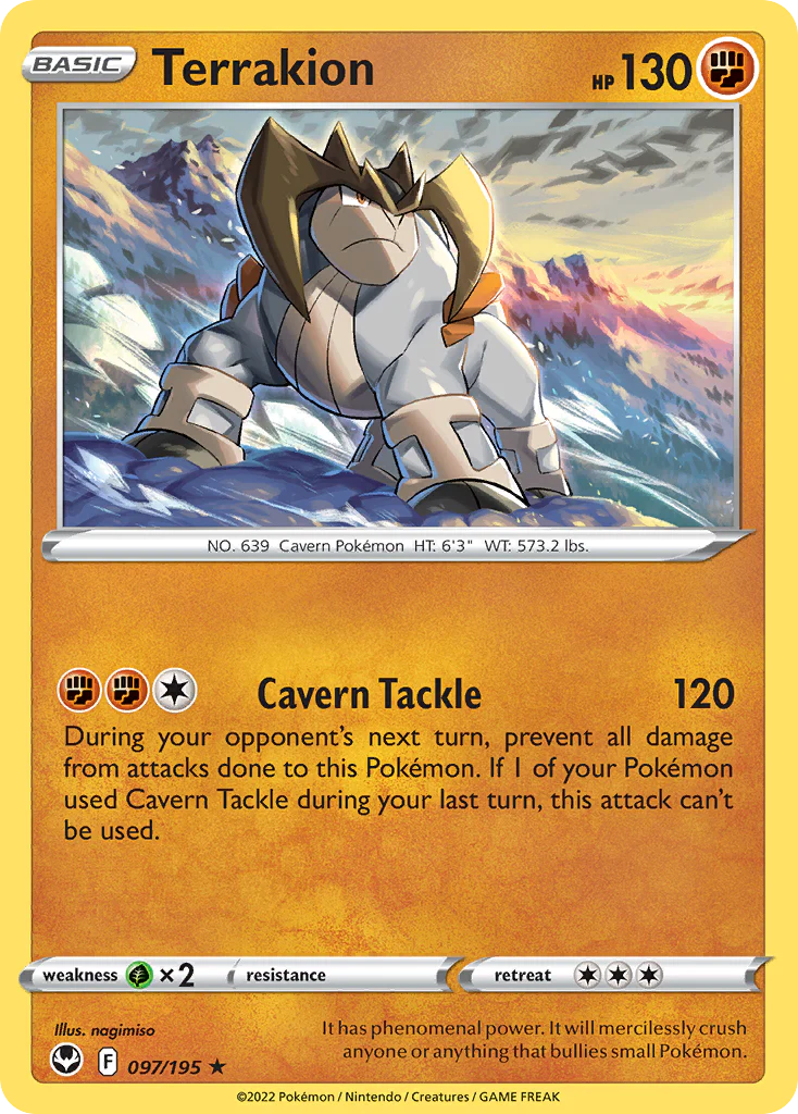 Terrakion (97/195) - [Reverse Holo] Silver Tempest (SIT)