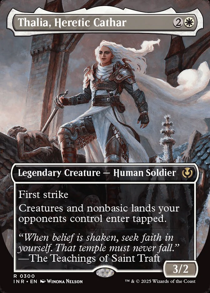 Thalia, Heretic Cathar - [Foil, Borderless] Innistrad Remastered (INR)