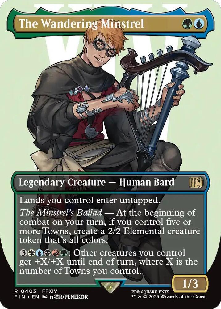 The Wandering Minstrel (403) - [Foil, Borderless] Final Fantasy (FIN)