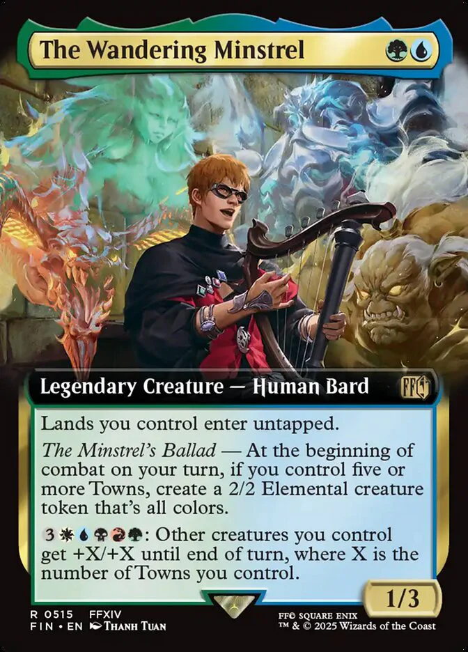 The Wandering Minstrel (515) - [Foil, Extended Art] Final Fantasy (FIN)