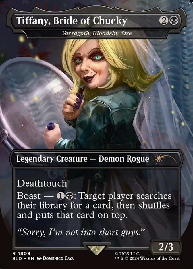Tiffany, Bride of Chucky - Varragoth, Bloodsky Sire - [Borderless] Secret Lair Drop (SLD)