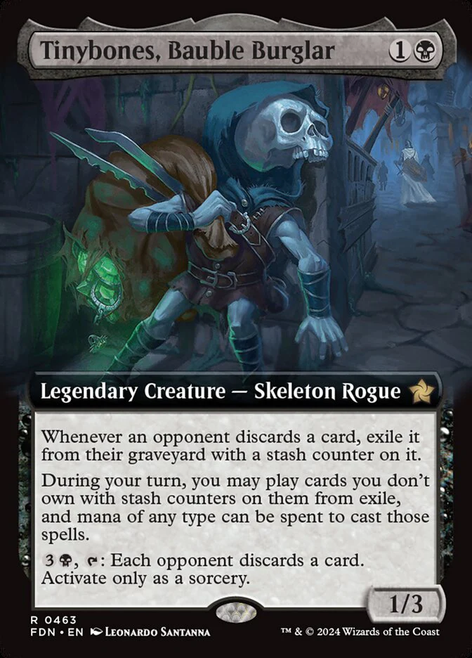 Tinybones, Bauble Burglar - [Foil, Extended Art] Foundations (FDN)