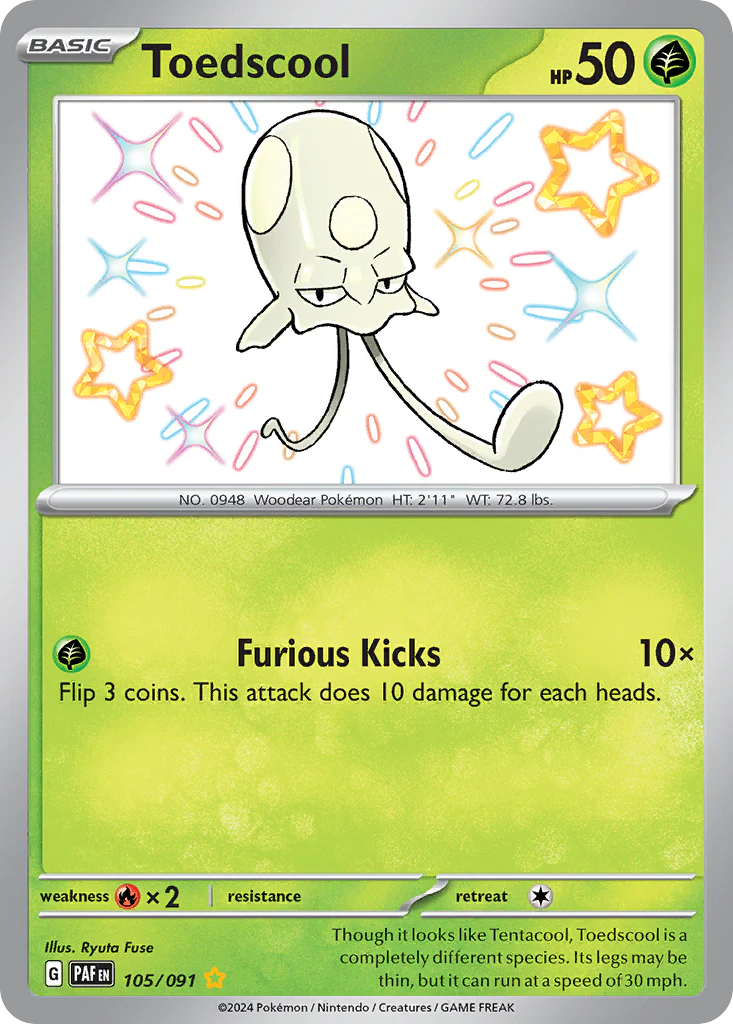 Toedscool (105/91) - [Shiny Holo] Paldean Fates (PAF)