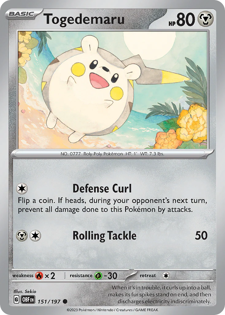 Togedemaru (151/197) - [Reverse Holo] Obsidian Flames (OBF)