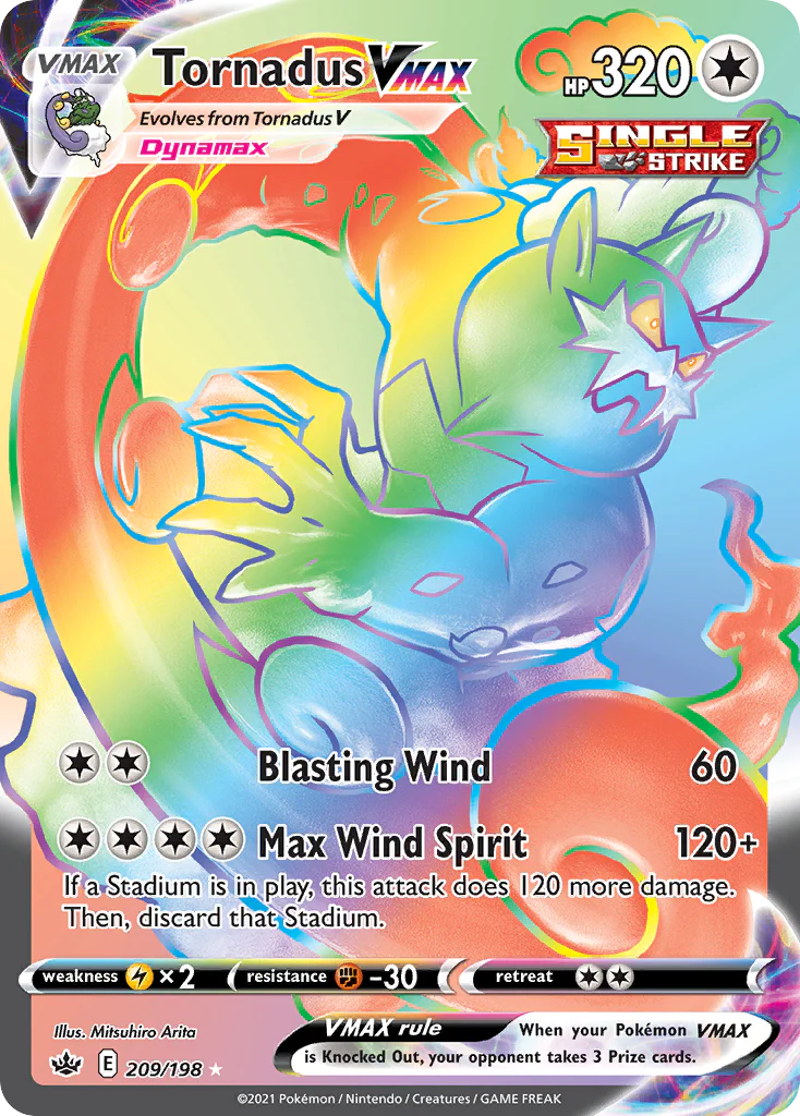 Tornadus VMAX (209/198) - [Rainbow Holo] Chilling Reign (CRE)