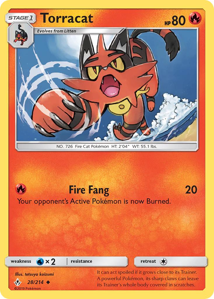 Torracat (28/214) - [Reverse Holo] Unbroken Bonds (UNB)