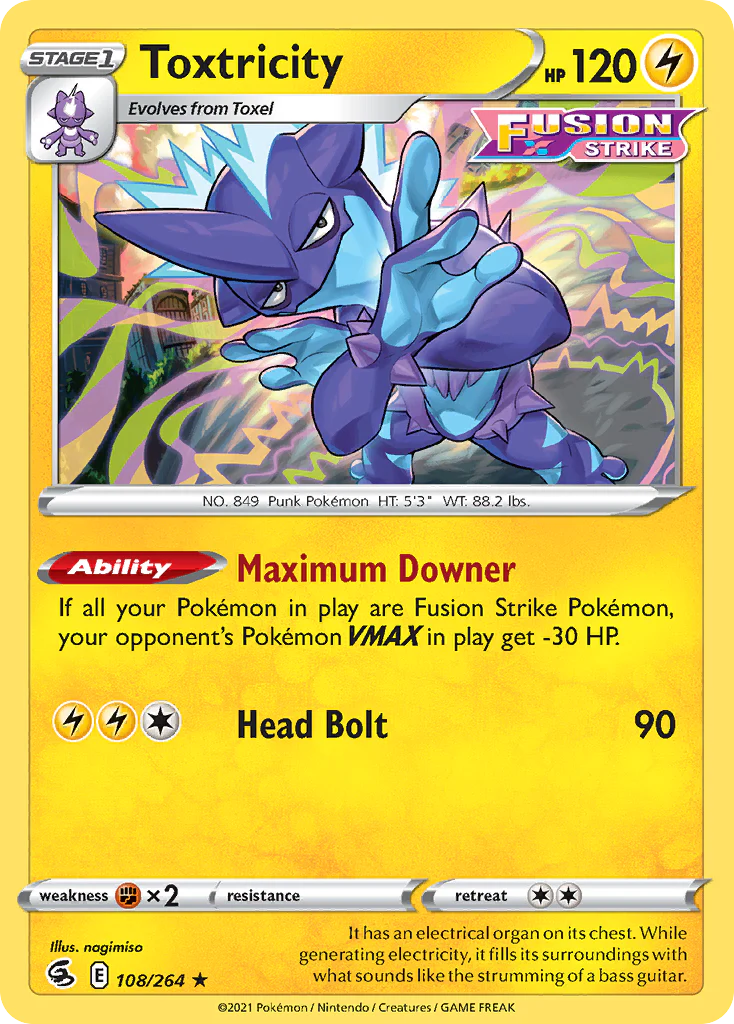 Toxtricity (108/264) - [Holo Foil] Fusion Strike (FST)