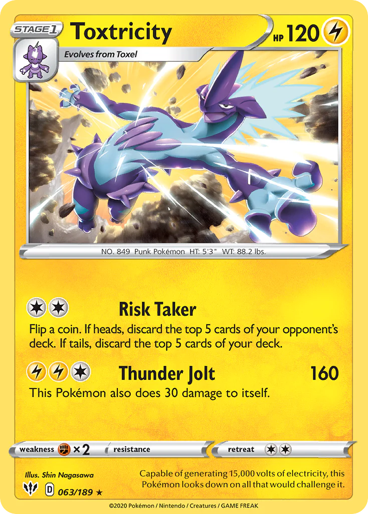 Toxtricity (63/189) - [Reverse Holo] Darkness Ablaze (DAA)