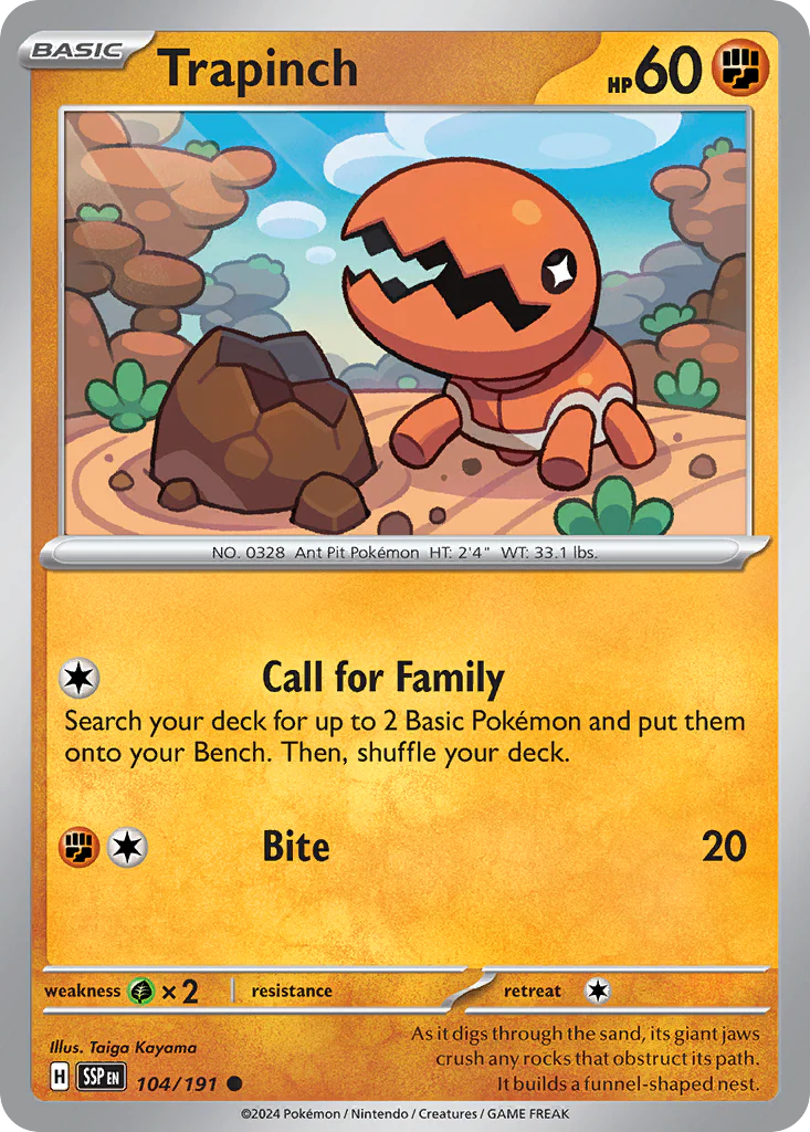 Trapinch (104/191) - Surging Sparks (SSP)