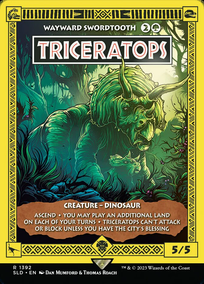Triceratops - Wayward Swordtooth - [Borderless] Secret Lair Drop (SLD)