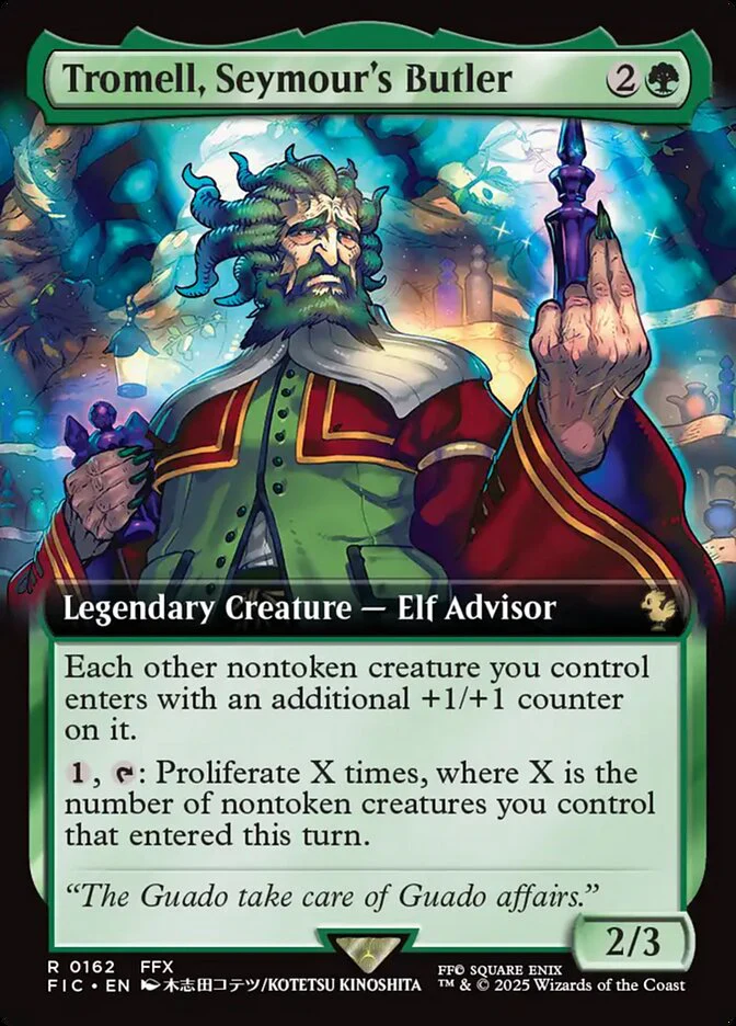 Tromell, Seymour's Butler (162) - [Foil, Extended Art] Final Fantasy Commander (FIC)