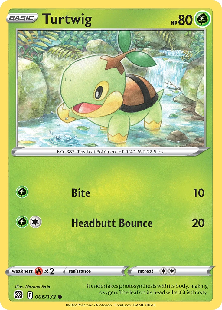 Turtwig (6/172) - [Reverse Holo] Brilliant Stars (BRS)