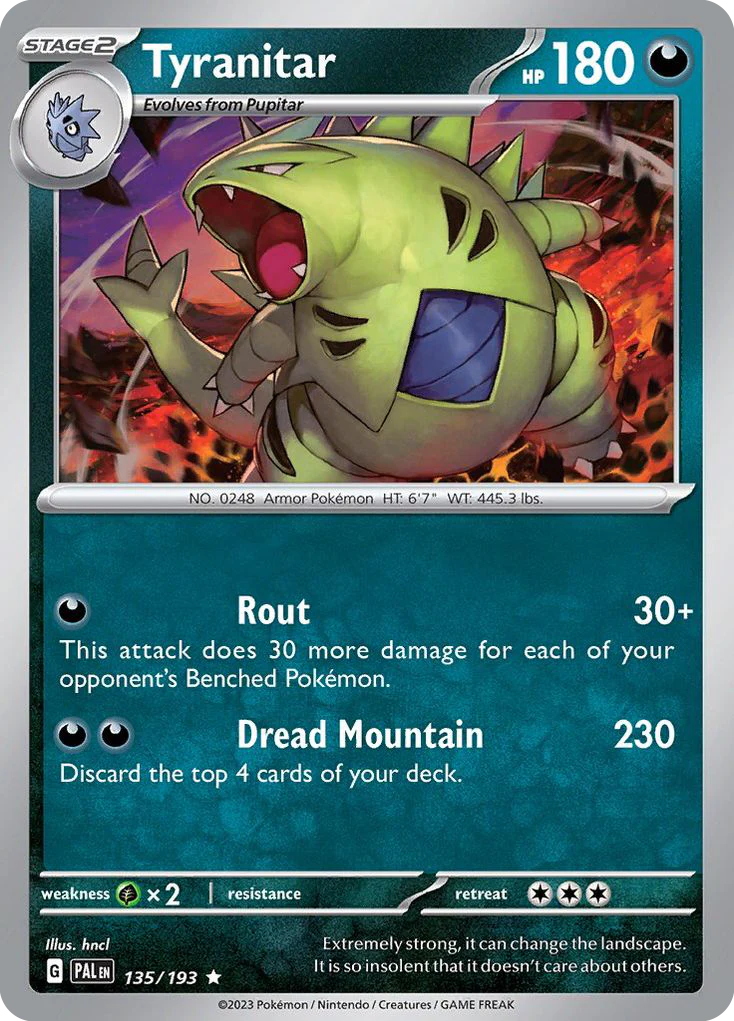 Tyranitar (135/193) - [Holo Foil] Paldea Evolved (PAL)