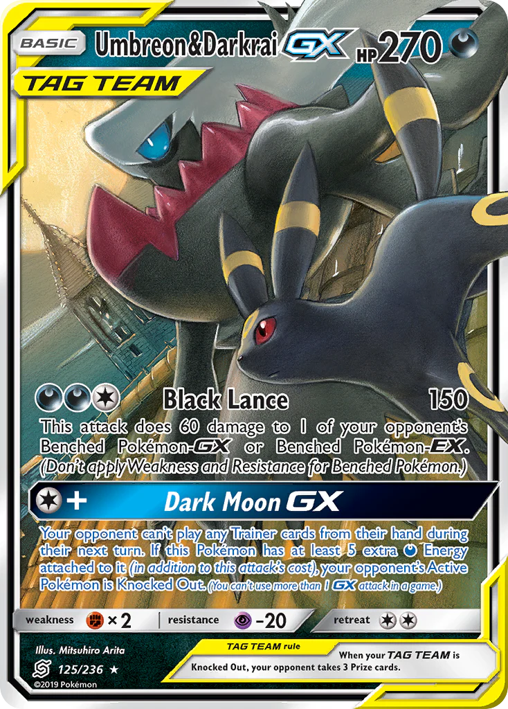 Umbreon & Darkrai-GX (125/236) - [Holo Foil] Unified Minds (UNM)