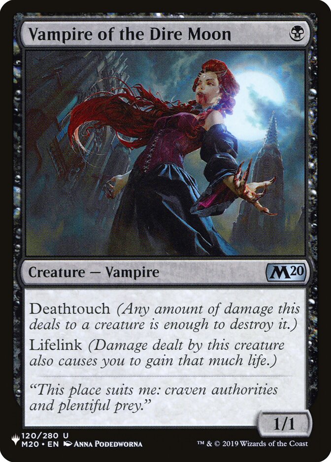 Vampire of the Dire Moon - The List (PLST)